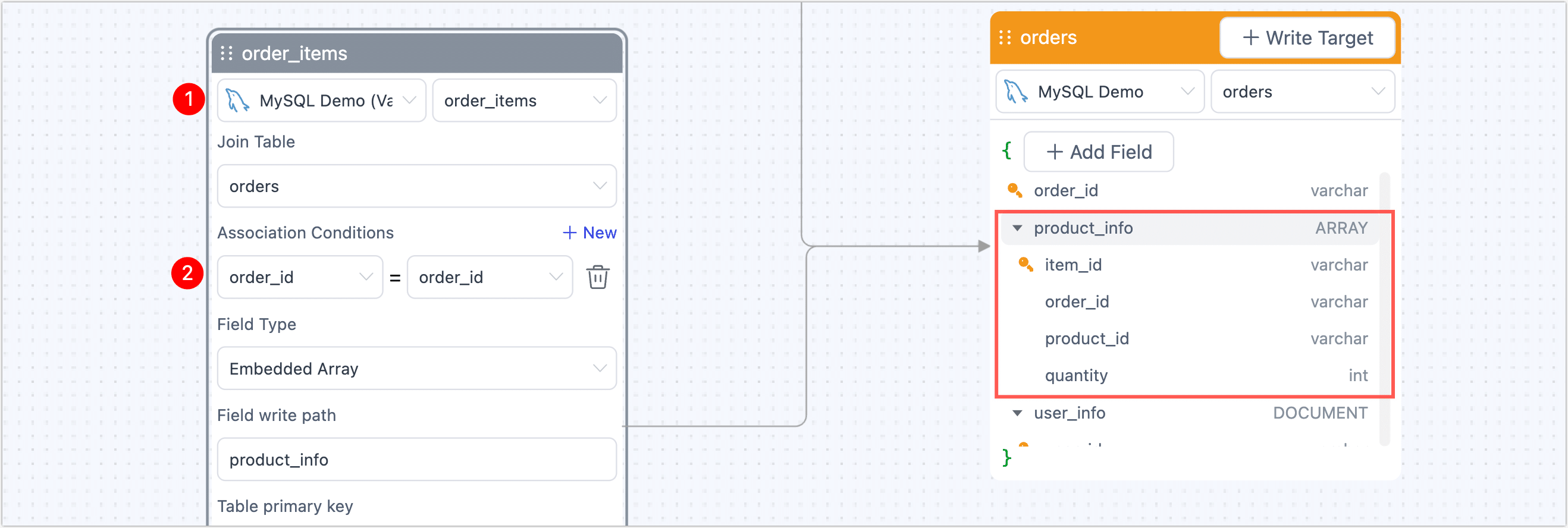 Add orders table to main table