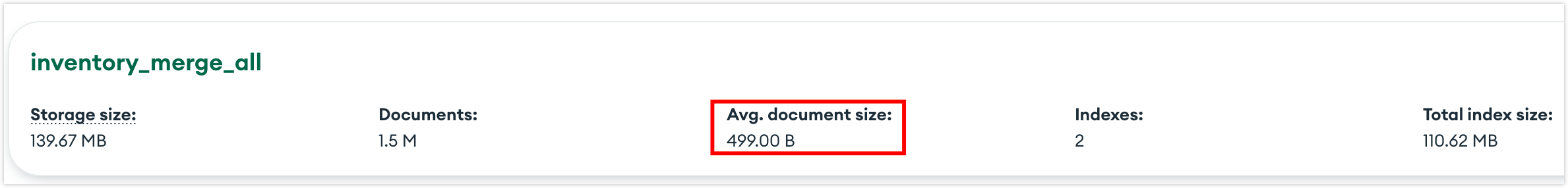 Collection Stats Example